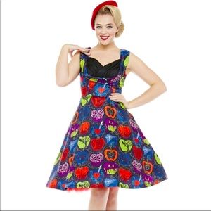 Lindy Bop poison apple “Ophelia” swing dress US14/UK18